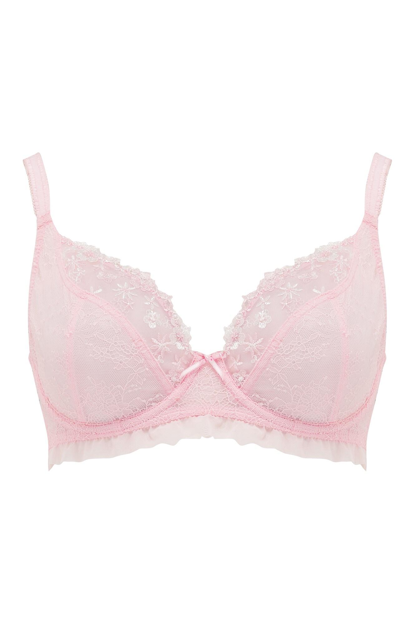 Gigi Plunge Non Padded Bra in Pale Pink | Pour Moi