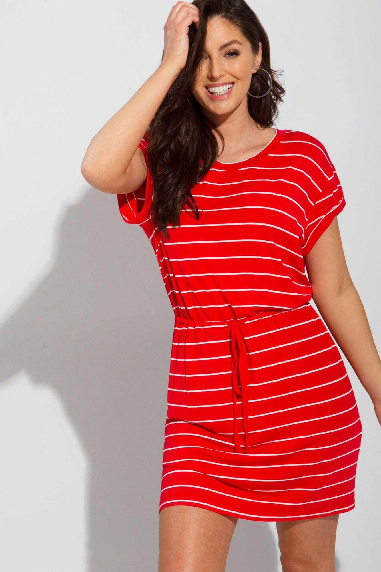 Red cotton sales shirt dress