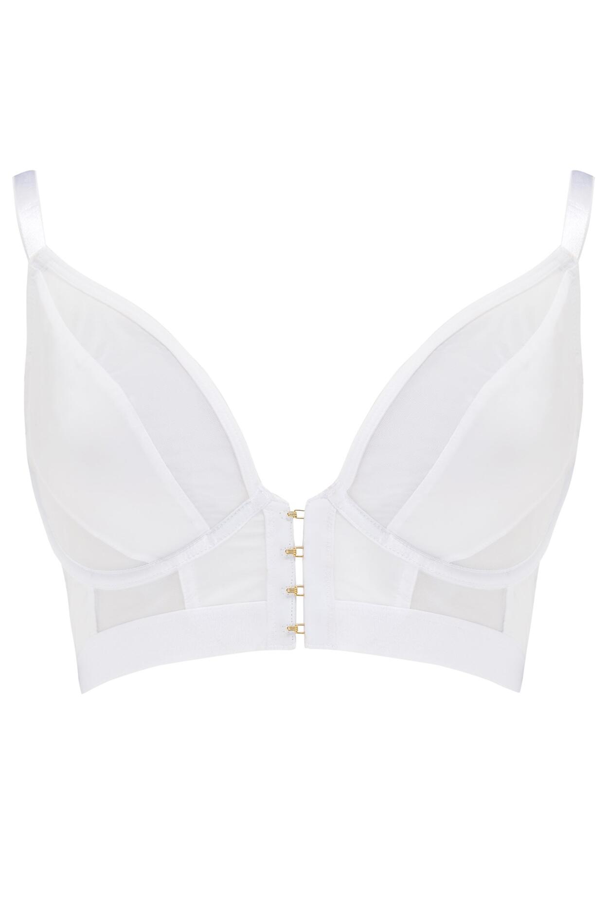 India Front Fastening Underwired Bralette in White | Pour Moi