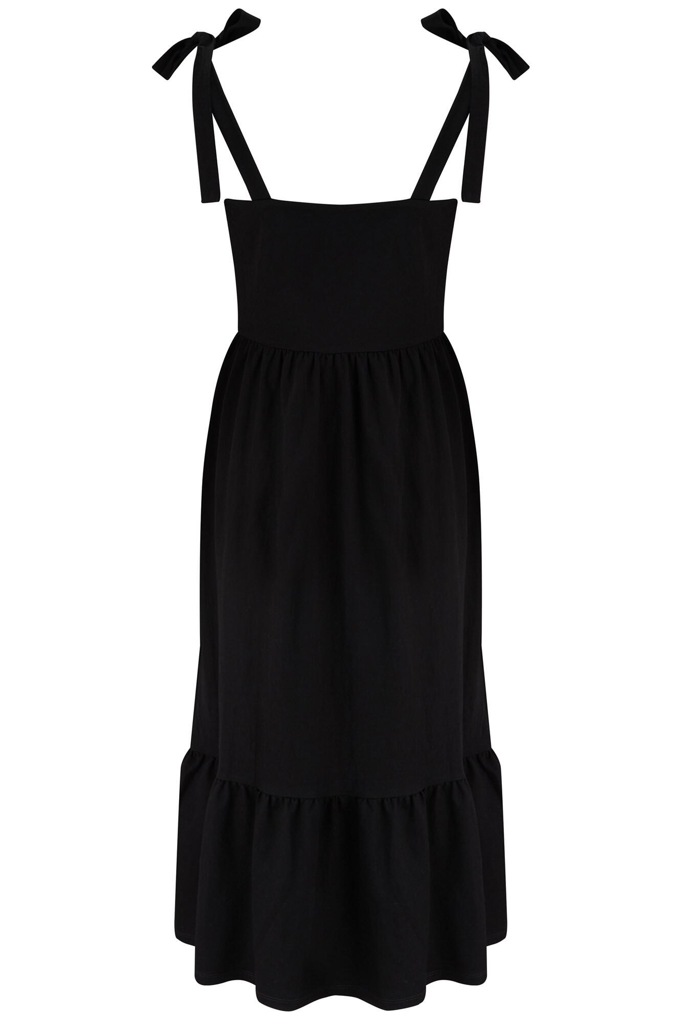 Laura Pique Tie Strap Tiered Midi Dress | Pour Moi | Laura Pique Tie ...