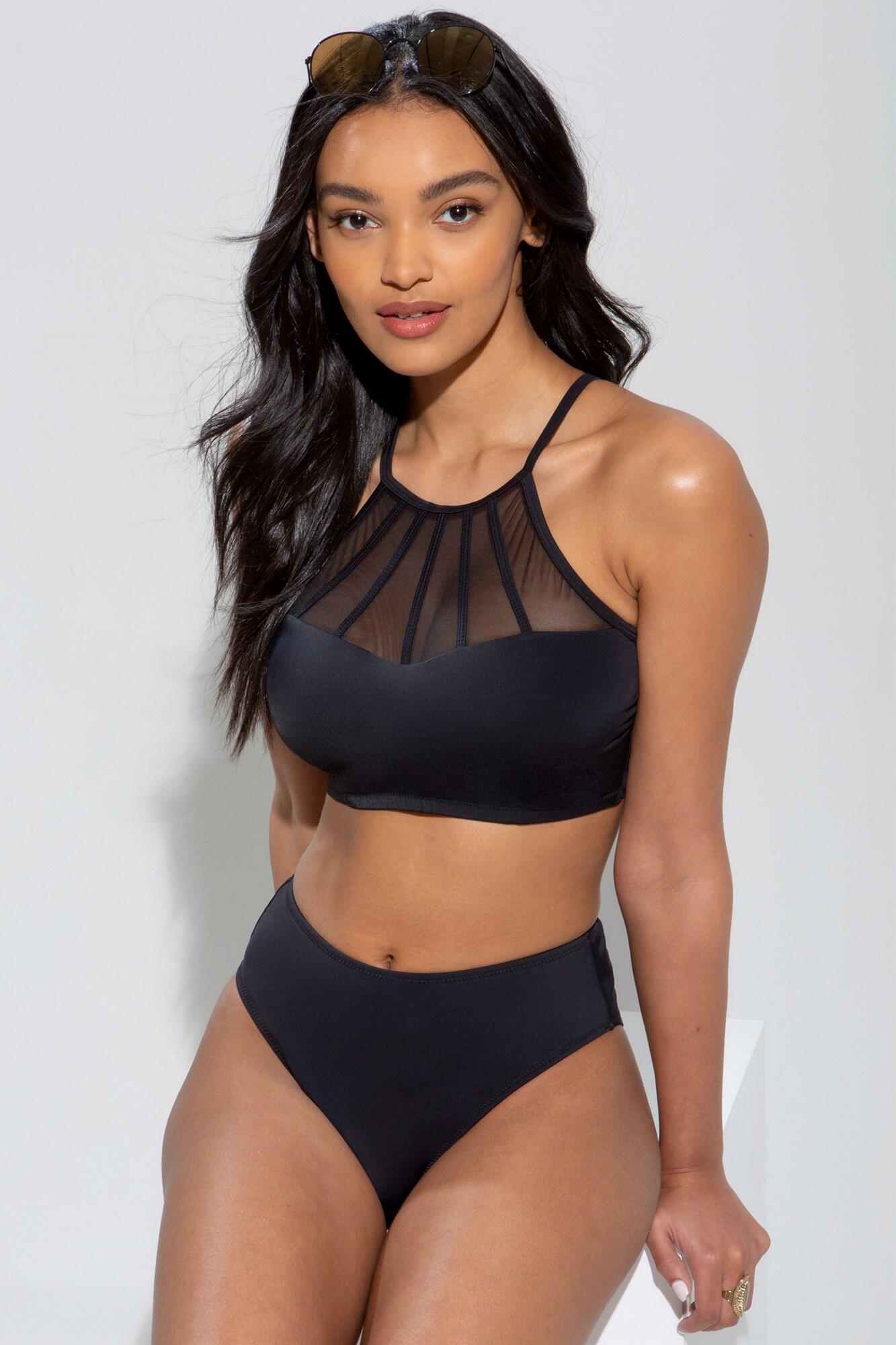 High sales neckline bikini