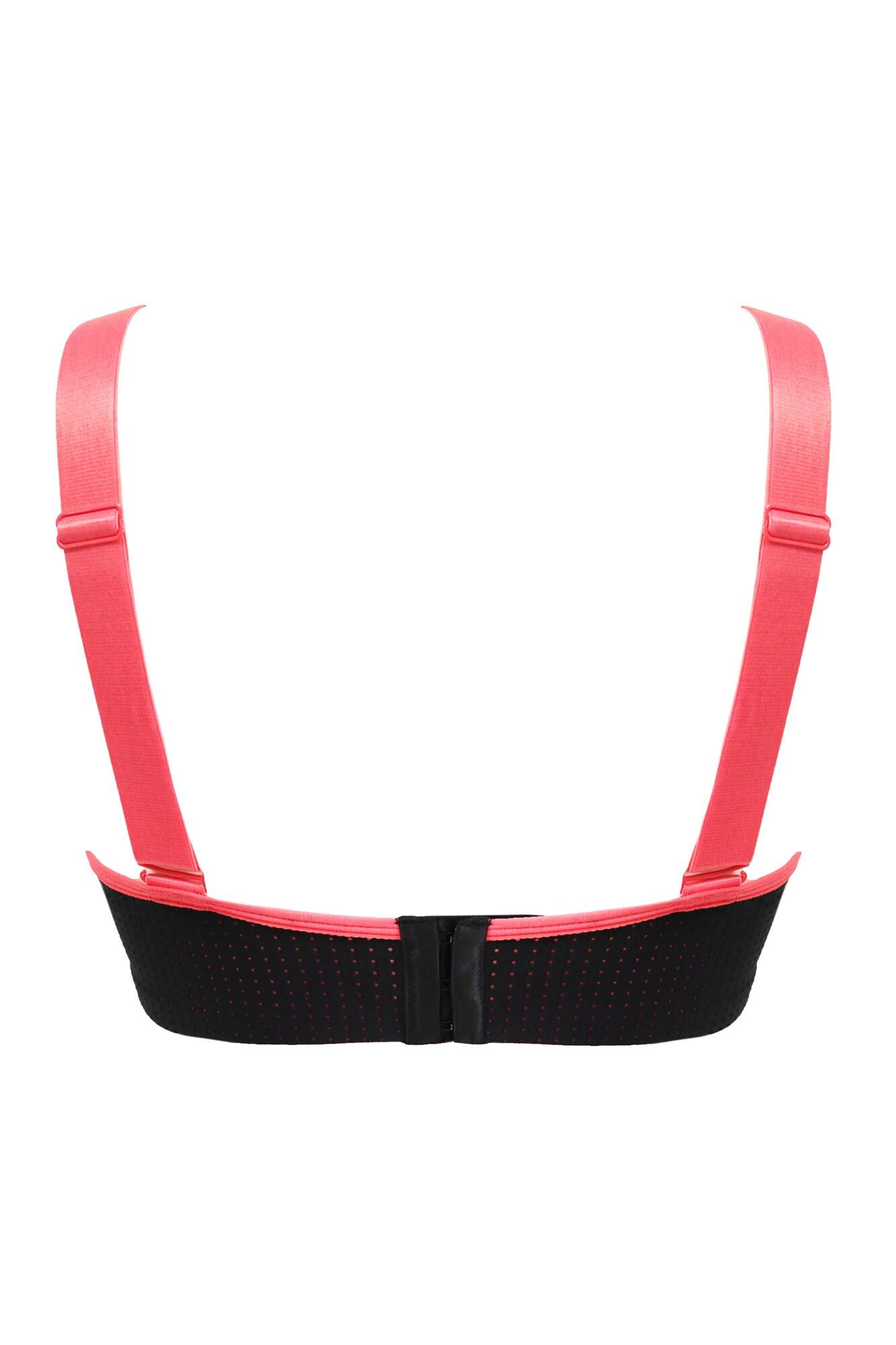 Energy Empower U/W Lightly Padded Convertible Sports Bra in Black/Coral
