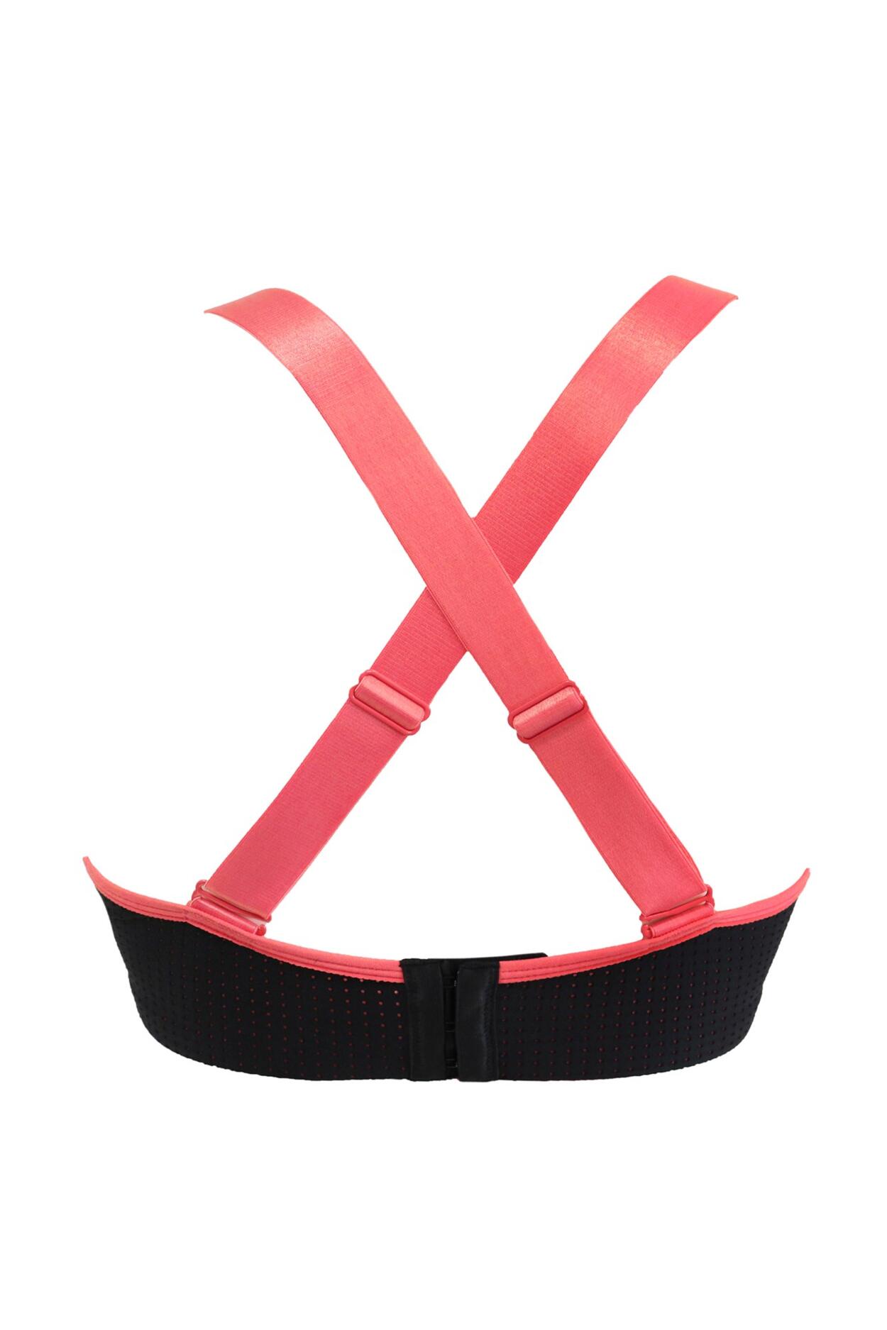 Energy Empower U/W Lightly Padded Convertible Sports Bra in Black/Coral