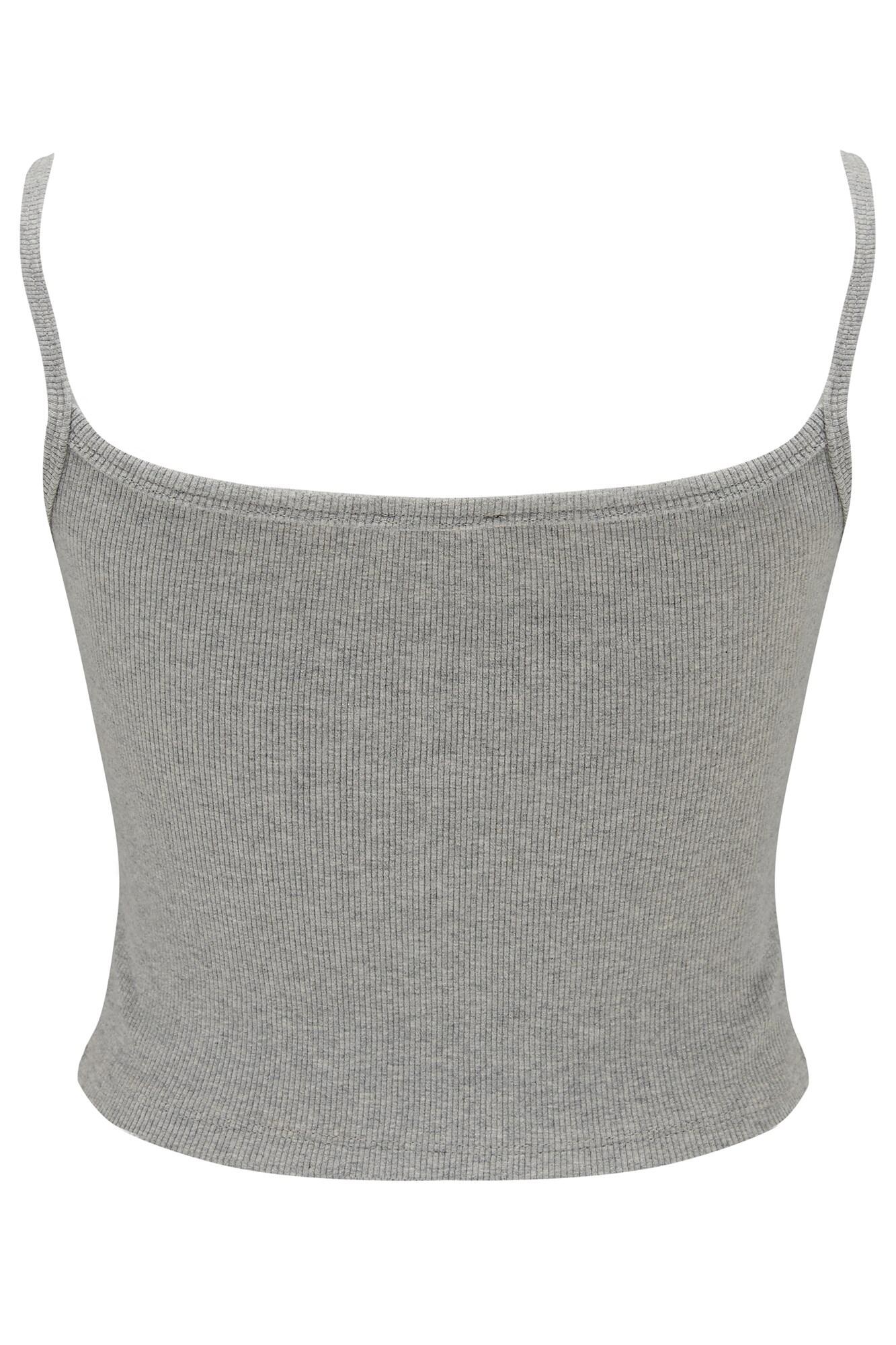 Off Duty Rib Jersey Support Cami in Grey Marl | Pour Moi