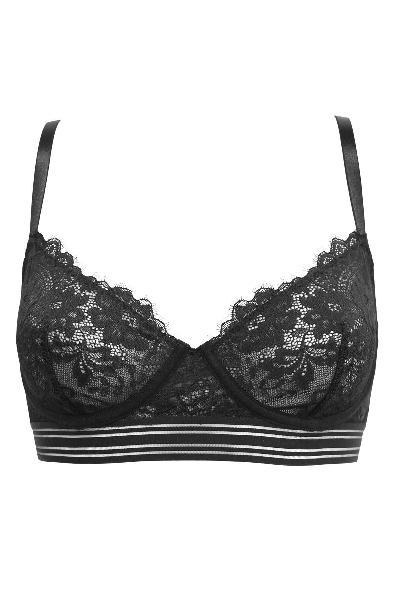 Revolution Non Padded Underwired Bra in Black | Pour Moi