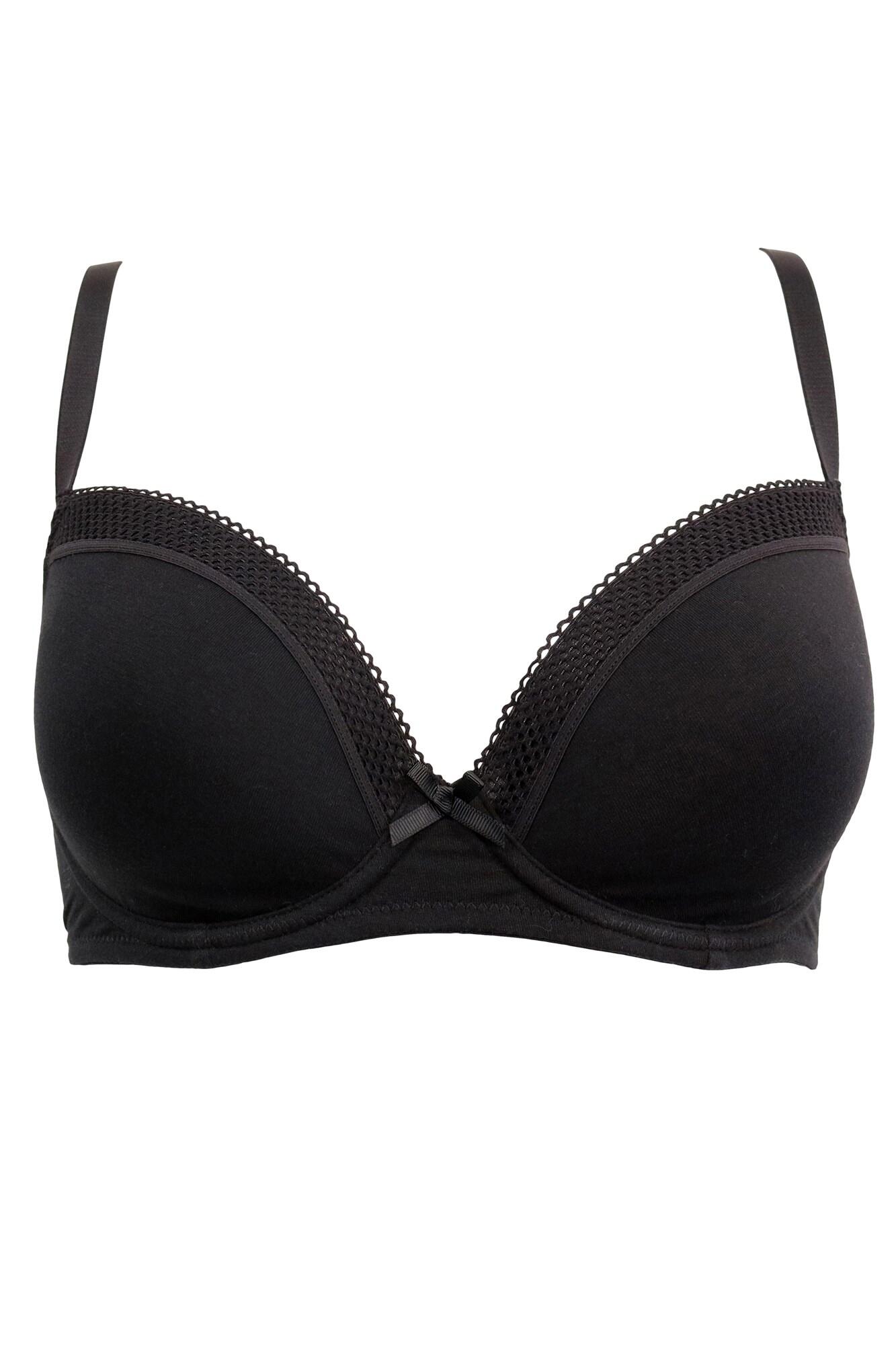 Love To Lounge Cotton T-Shirt Bra in Black | Pour Moi