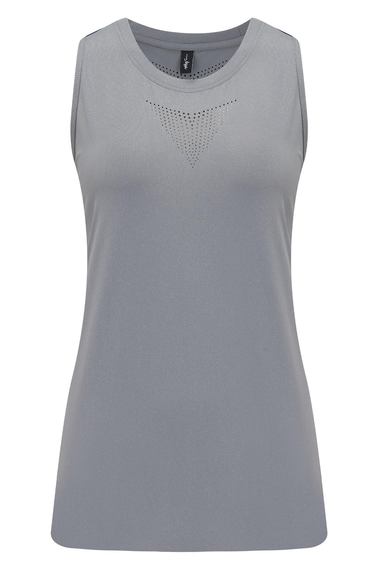 Energy Cut Out Vest Top | Silver | Pour Moi