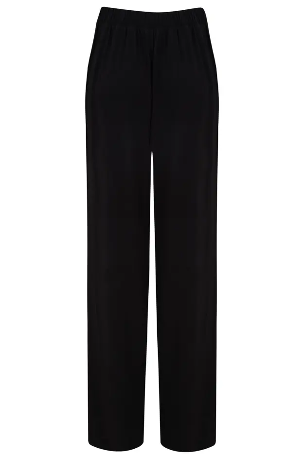 Modal Jersey Long Sleeve Revere Collar Pyjama Set | Black/Pink | Pour Moi