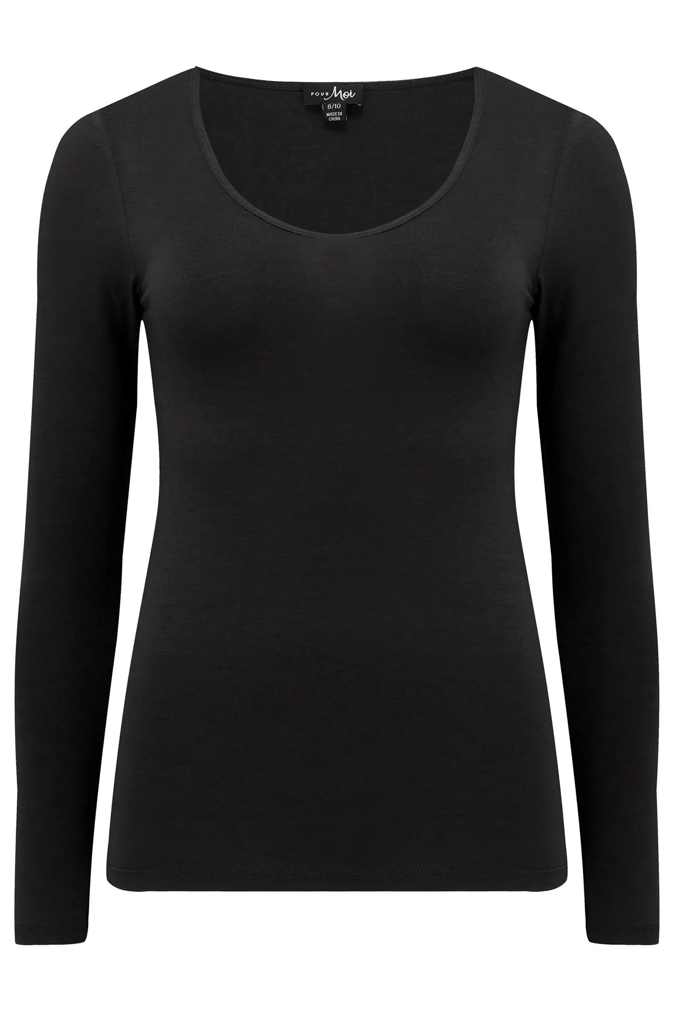 Second Skin Thermal Long Sleeve Top in Black | Pour Moi