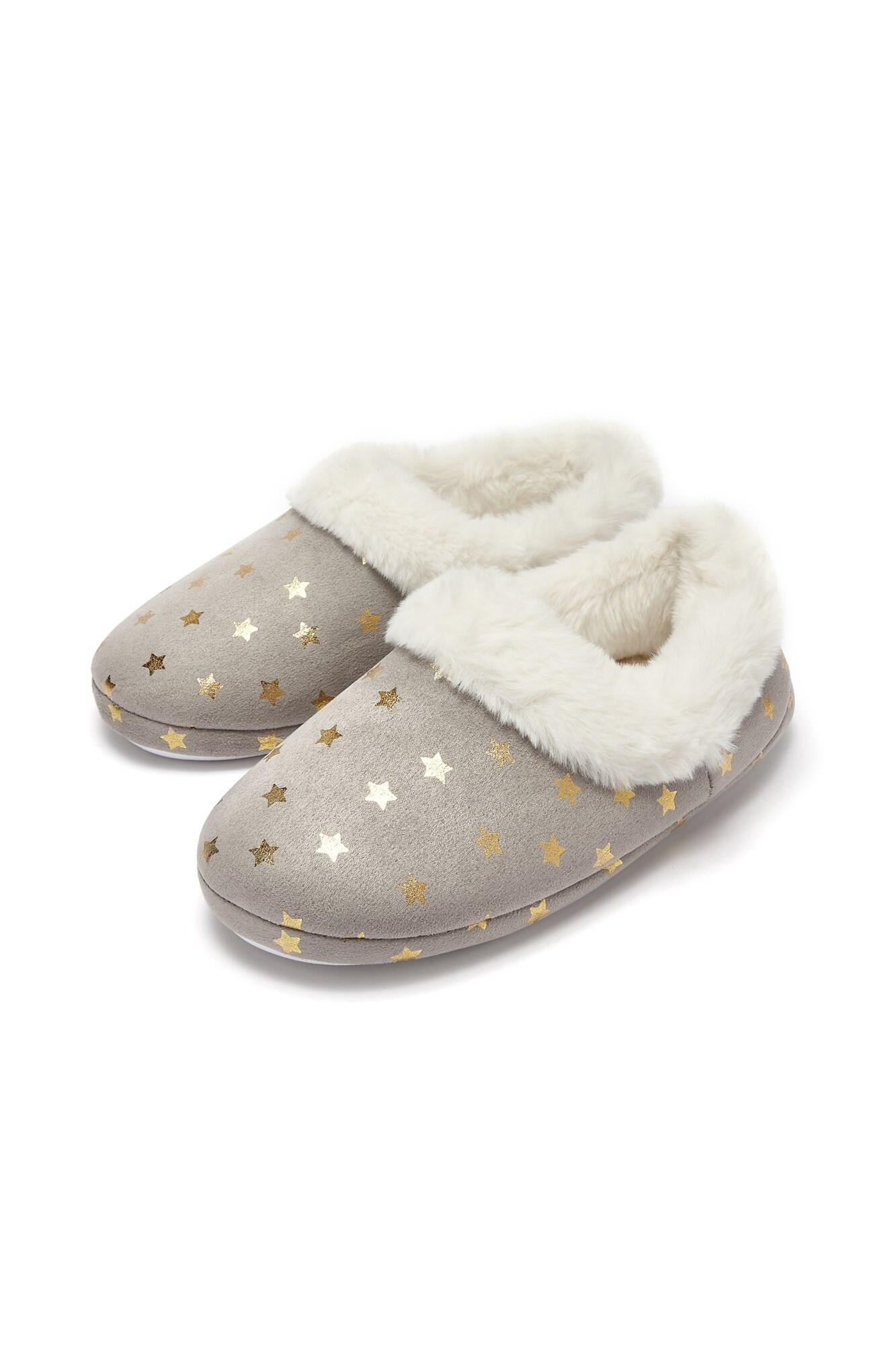 Grey discount star slippers