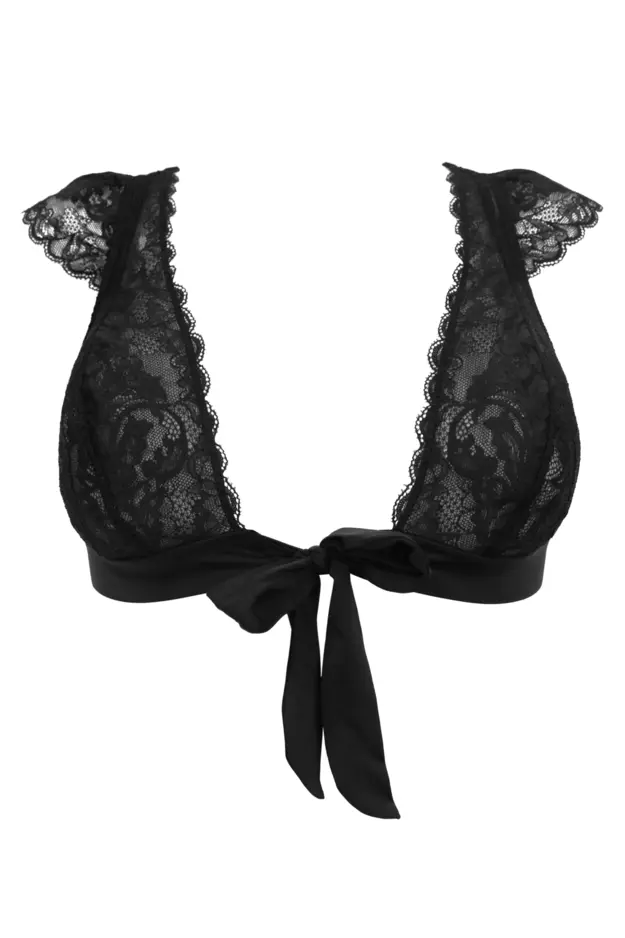 For Your Eyes Only Front Fastening Bralette, Black
