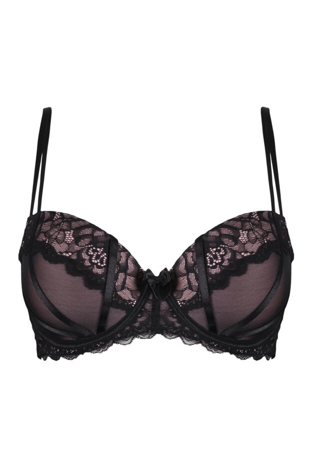 Confession Padded Underwired Set in Black/Pink | Pour Moi