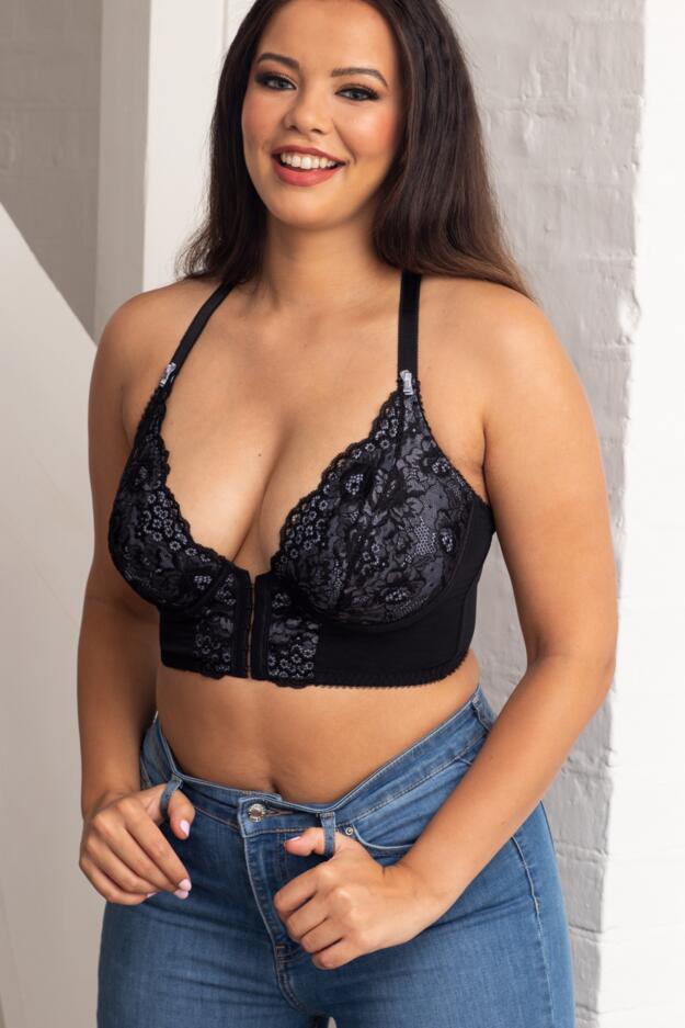 Pour Moi? Women's Amour Accent Front Fastening U/W Bralette Bralet,  Multicolour (Black/Pink Black), 32C: Buy Online at Best Price in UAE 