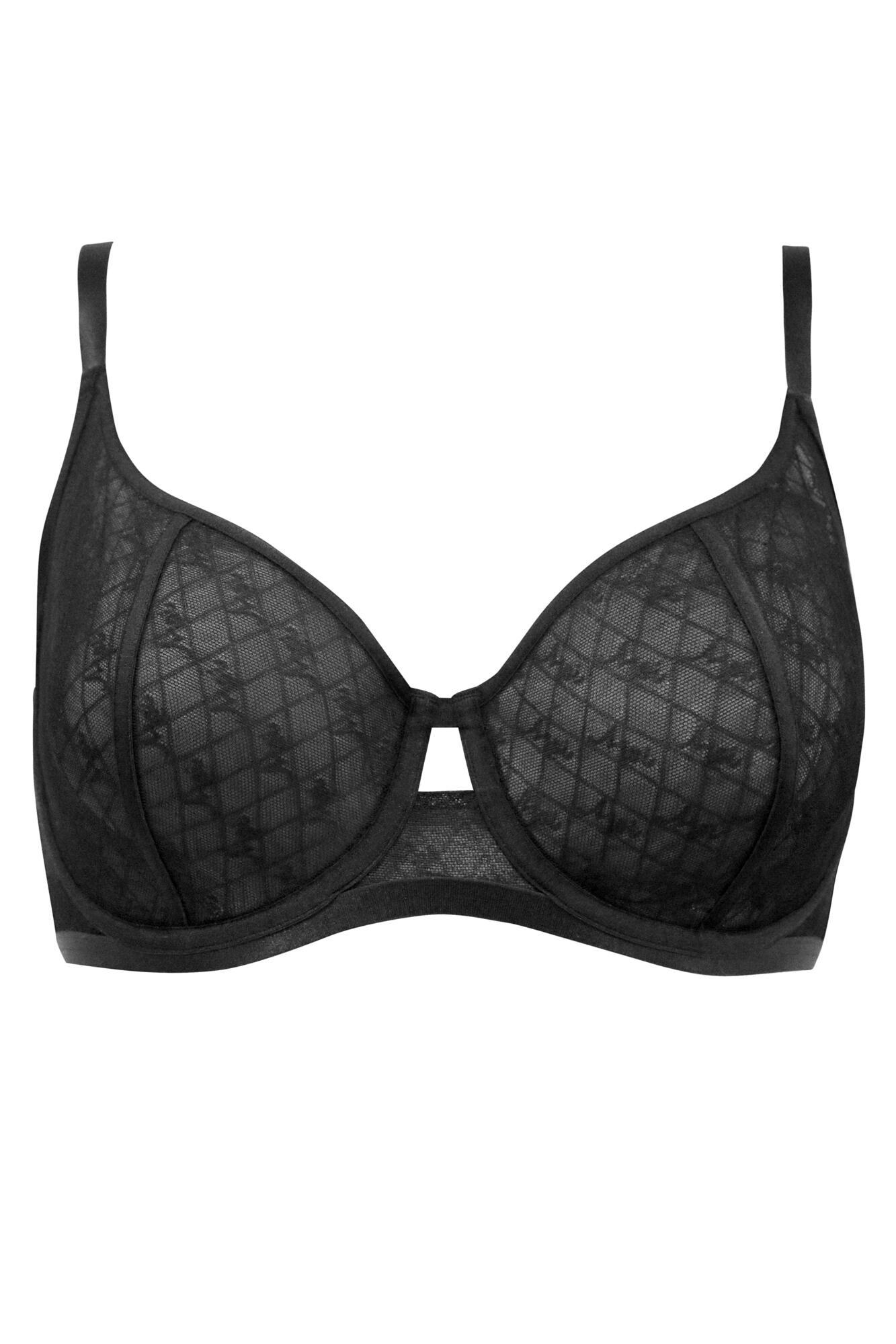 Logo Mania Non Padded Underwired Bra in Black | Pour Moi