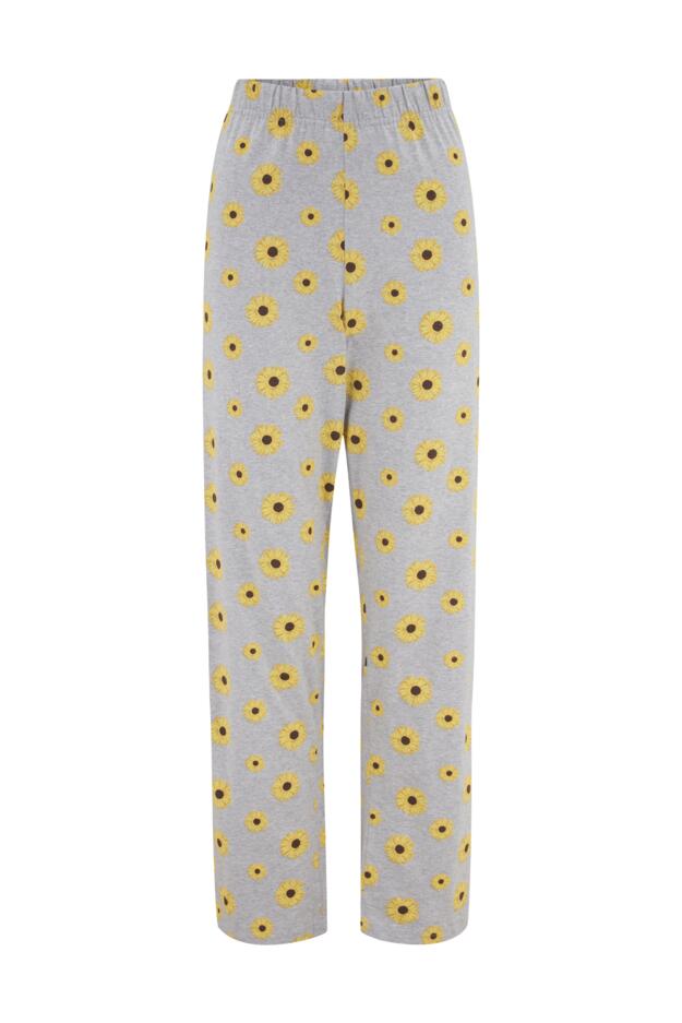 Sunflower Print Poplin Pants