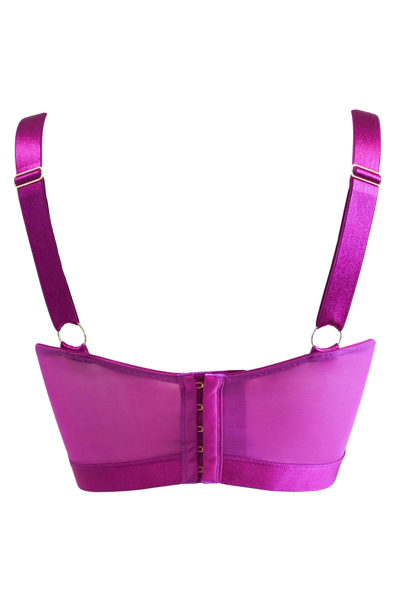 India Embroidery Non Padded Underwired Bustier in Orchid | Pour Moi
