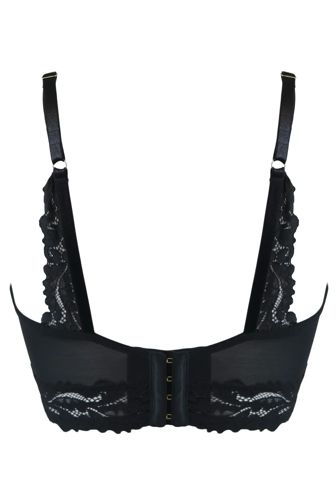 India Lace and Mesh Underwired Bustier | Black | Pour Moi