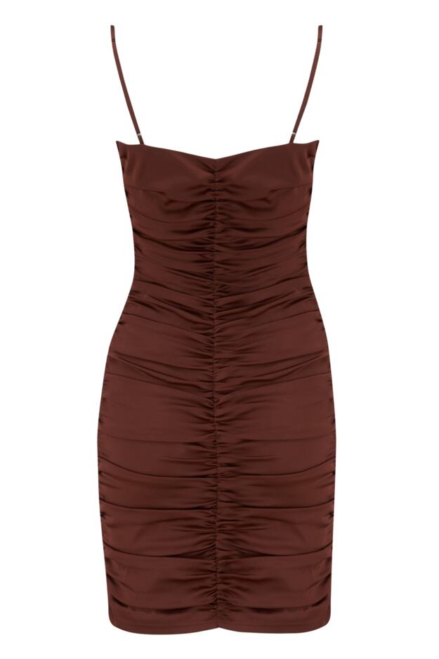 Elena Stretch Satin Bodycon Mini Dress