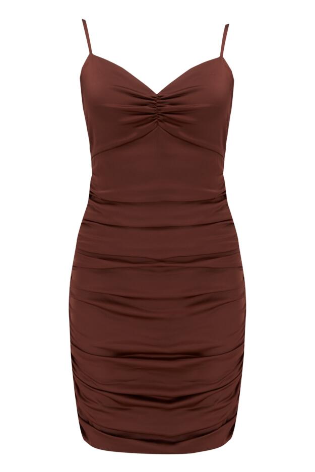 Elena Stretch Satin Bodycon Mini Dress