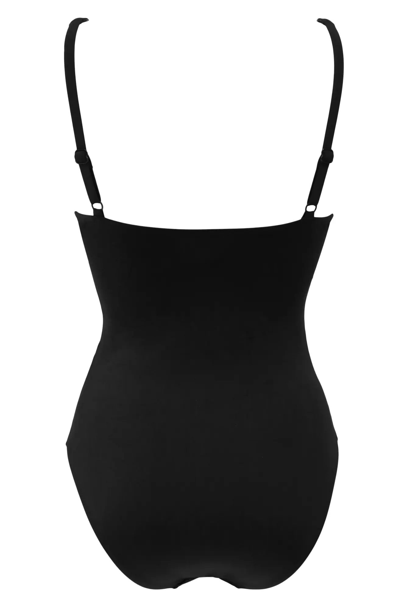 Frill Lace Up Control Swimsuit, Black