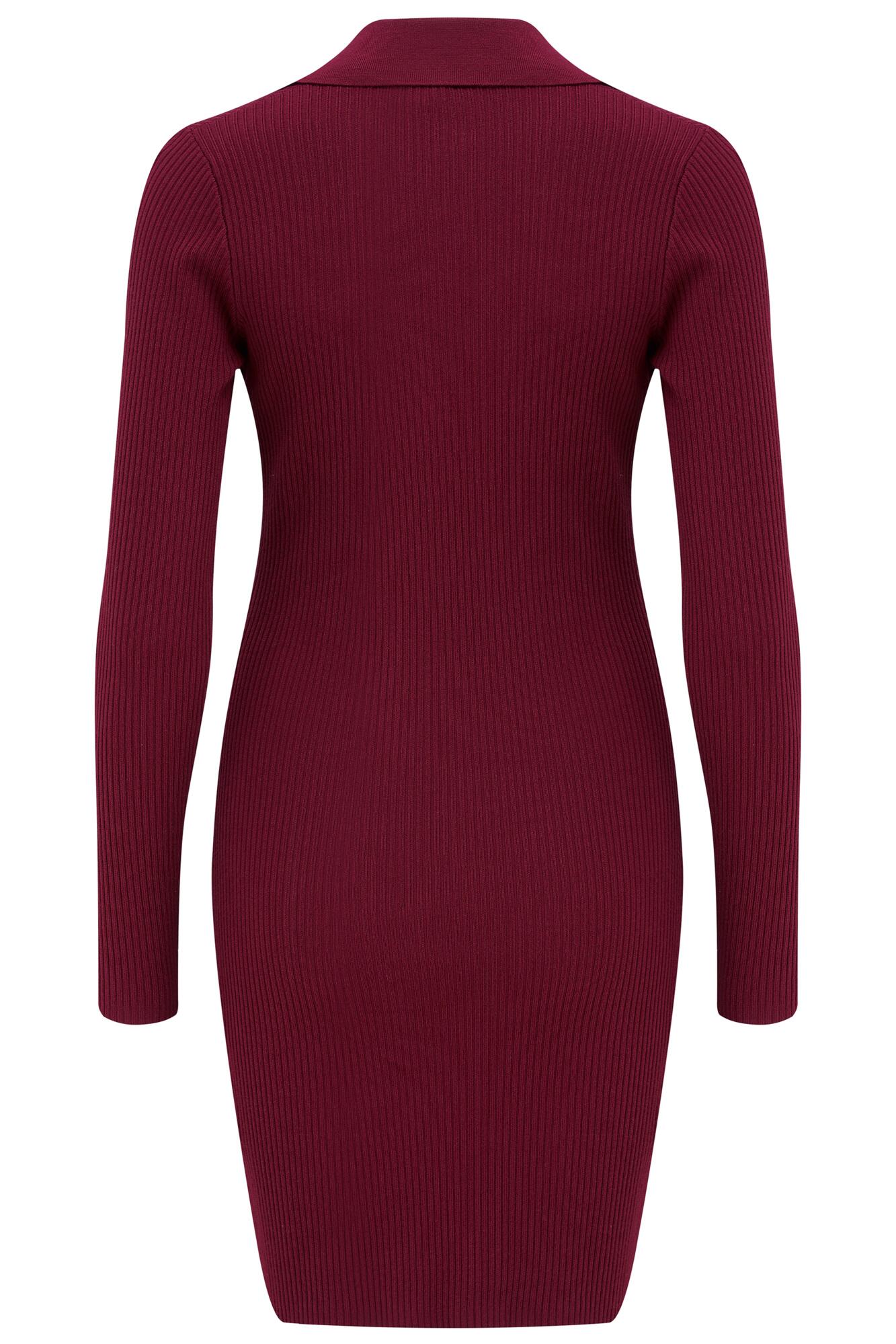 High collar v neck dress best sale