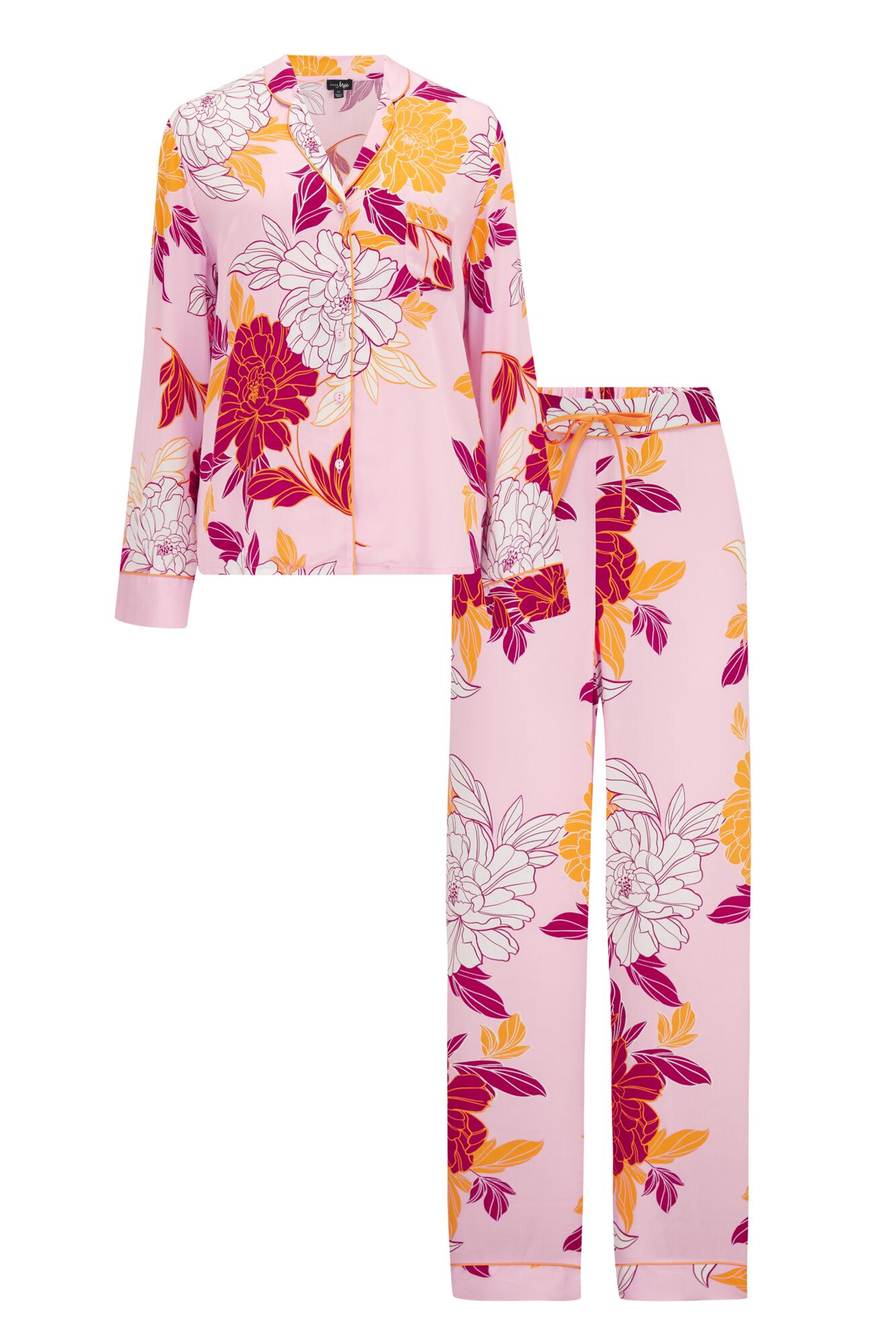 Luxe Woven Pyjama in Pink Floral | Pour Moi