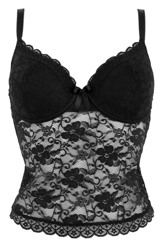 Rebel Lightly Padded Camisole Top | Black | Pour Moi