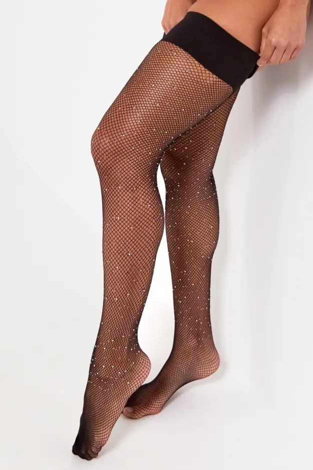 Silky Party Salsa Diamante Fishnet Tights In Stock At UK Tights