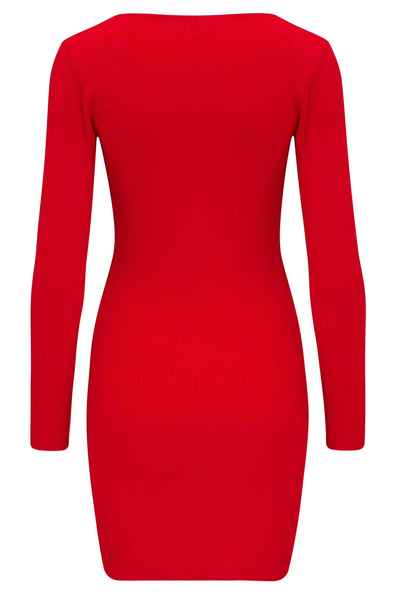Sasha Rib Knit Square Neck Mini Dress with LENZING™ ECOVERO™ Viscose - Red