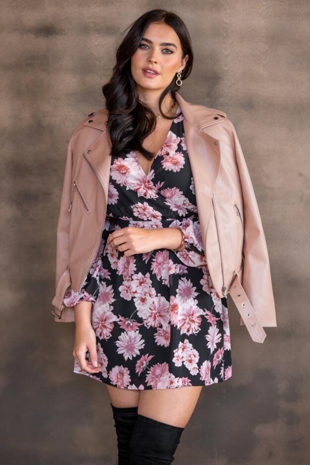 Natalya Chiffon Puff Sleeve Dress