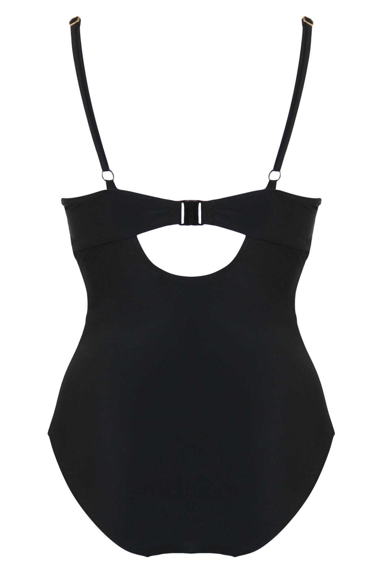 Pour Moi St Barts Push-Up Boost Padded Underwired Tummy Control Swimsuit -  Black