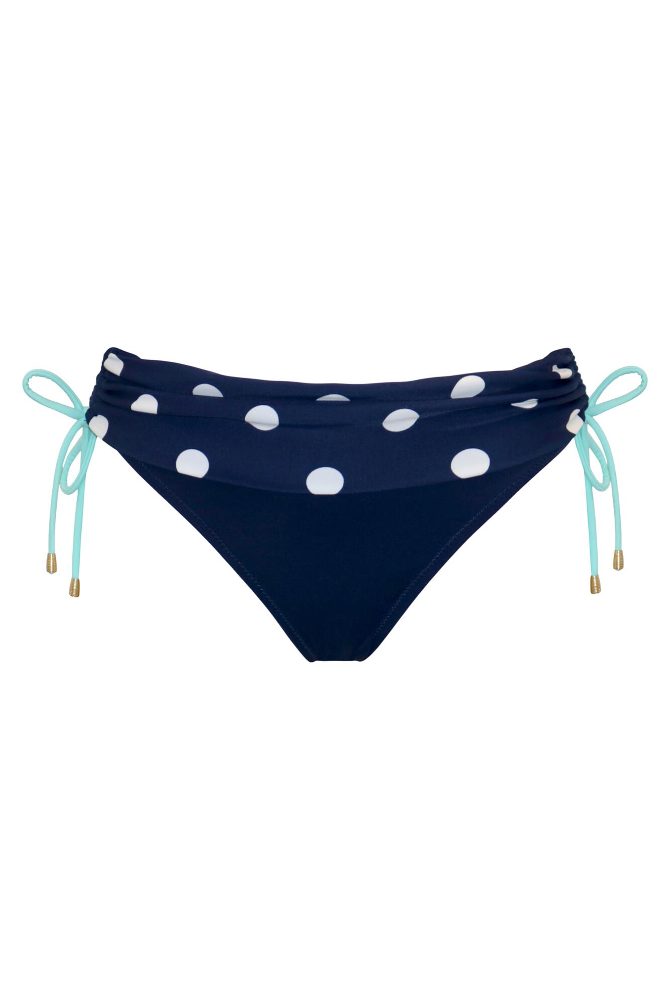 Beach House Fold Over Brief in Navy White Aqua Pour Moi