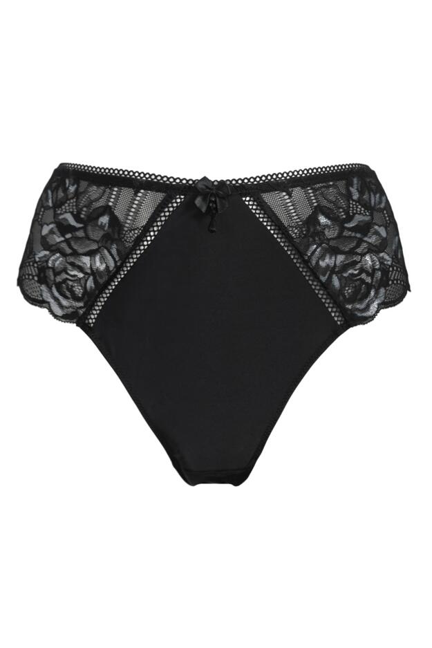 Women's Plus Size High Waist Triangle Panties With Lace Edge