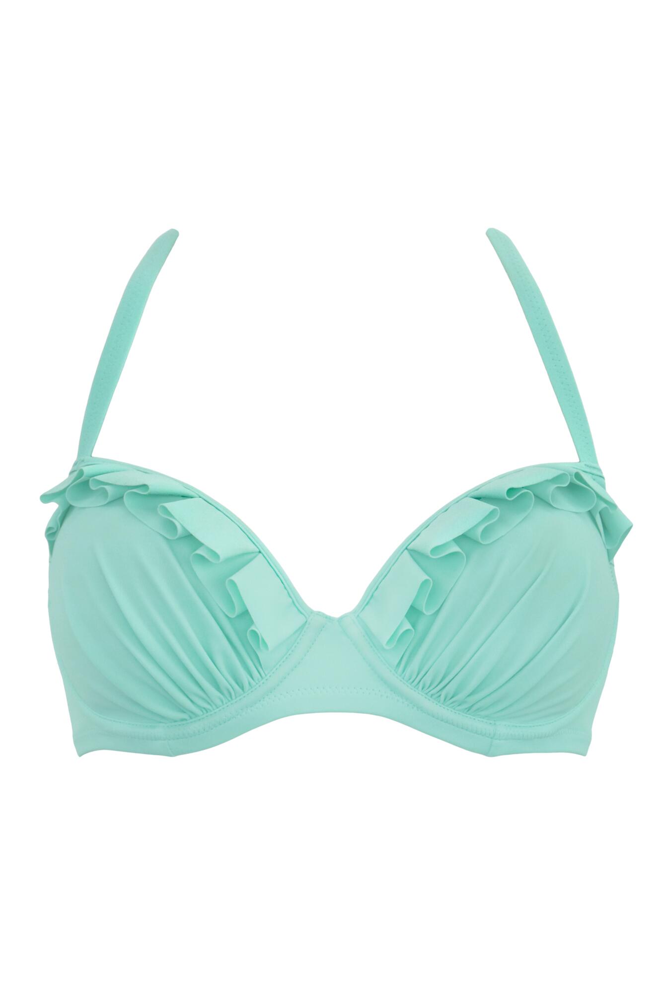 Space Underwired Padded Convertible Bikini Top in Mint | Pour Moi