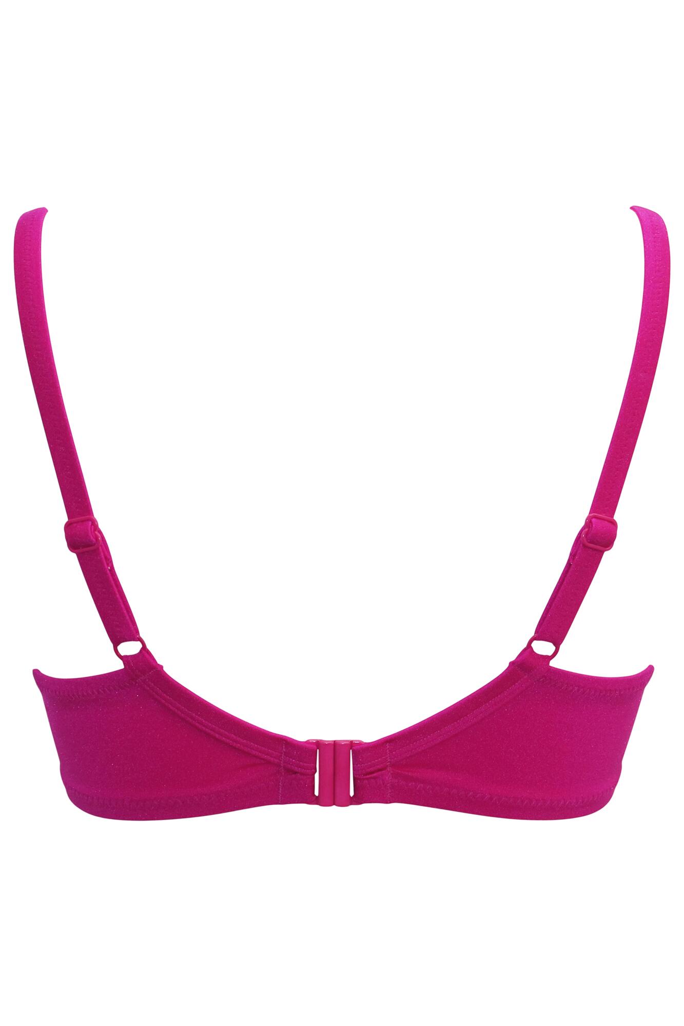 Azure Underwired Lined Non-Padded Bikini Top in Pink | Pour Moi