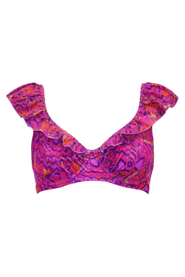 Bermuda Underwired Non-Padded Frill Bikini Top
