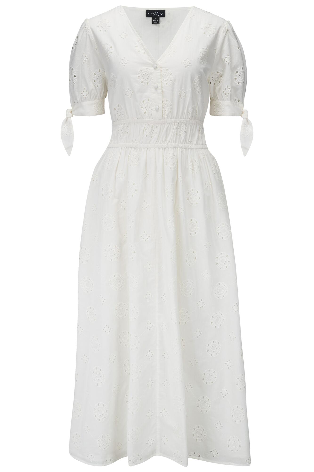 White Cotton Midaxi Dress: Pour Moi Amanda Fuller Style