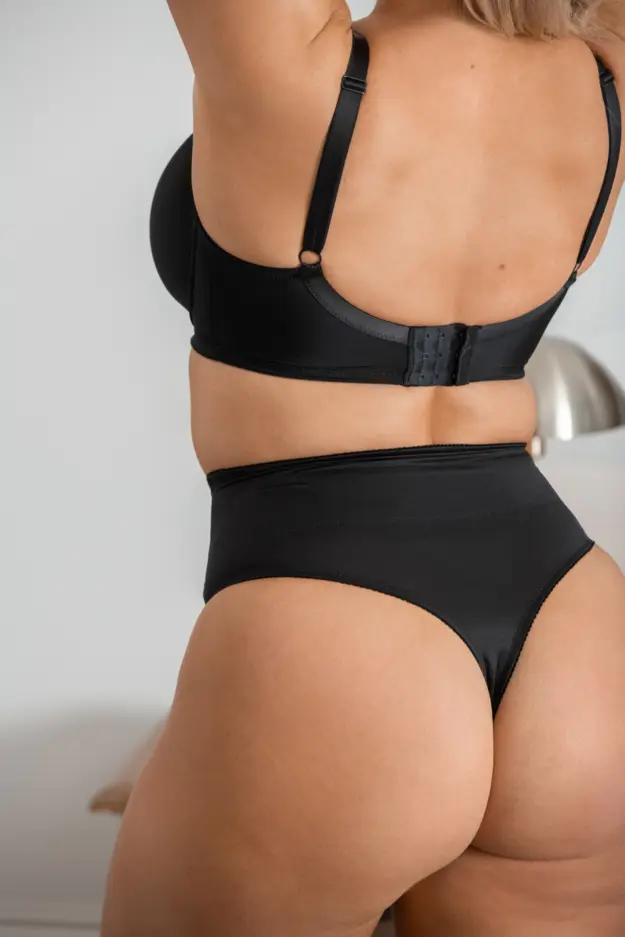 Hourglass Firm Control Thong, Pour Moi, Hourglass Firm Control Thong, Black