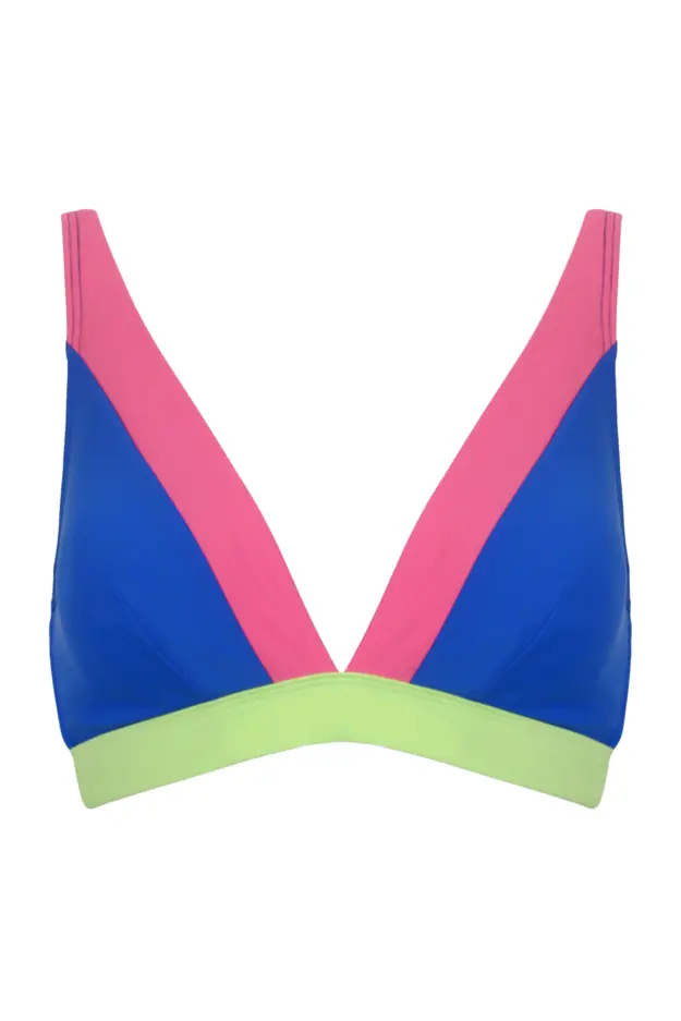 Palm Springs Colour Block Non-Wired Top | Ultramarine/Pink/Citrus ...