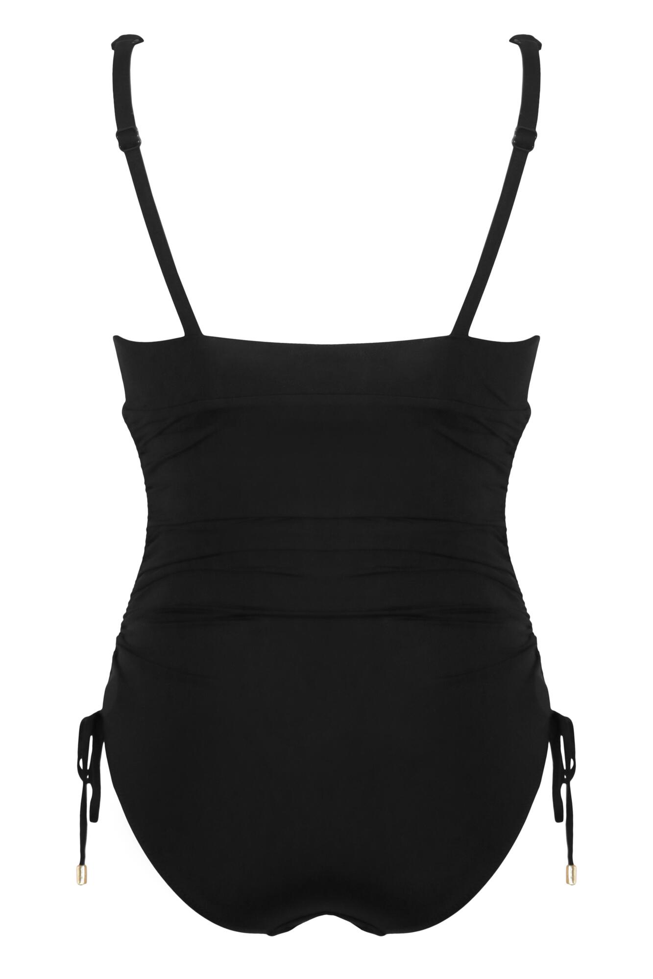 Maternity Ruched Adjustable Side Swimsuit in Black Pour Moi