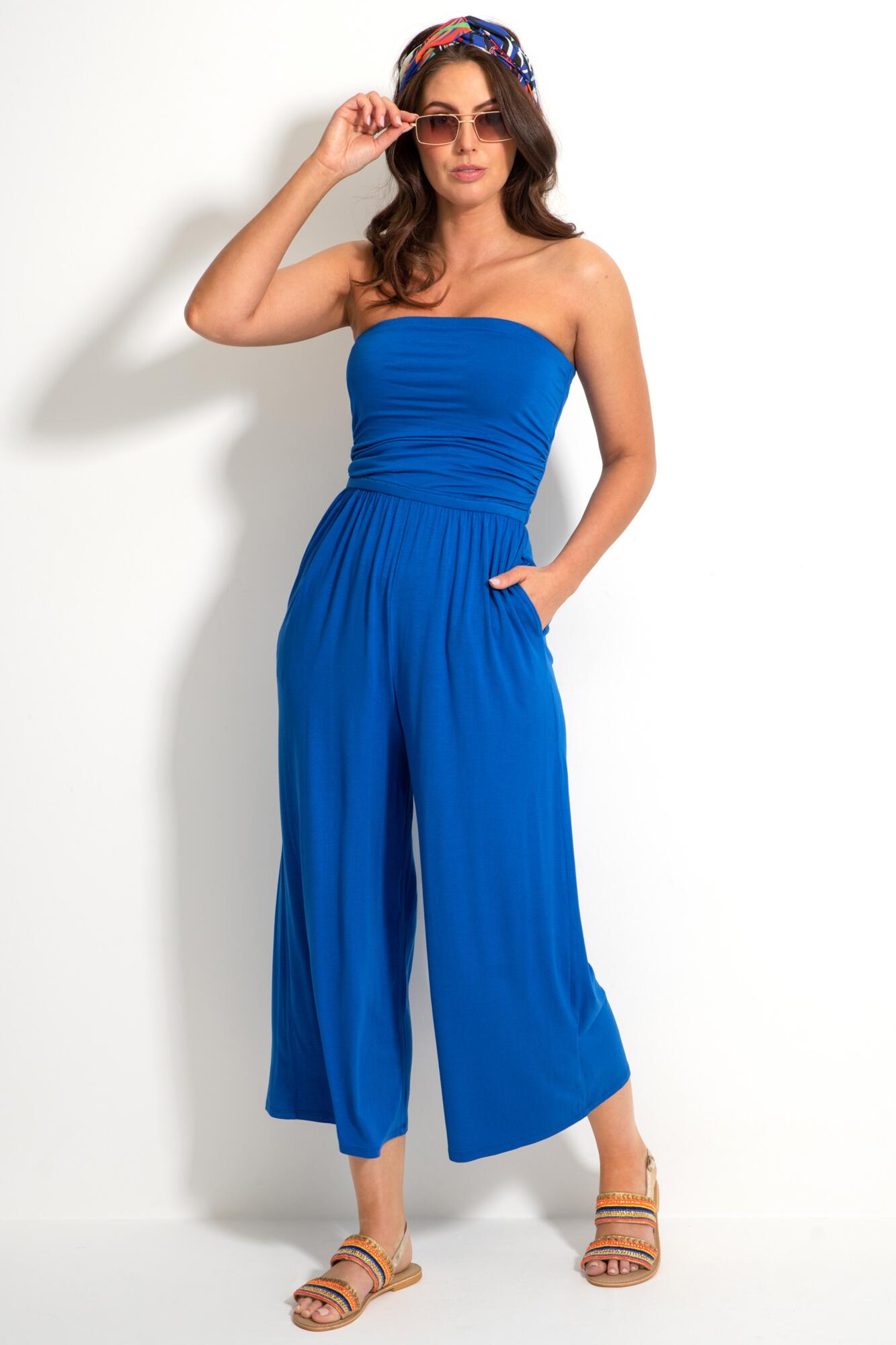 Strapless jersey hot sale jumpsuit