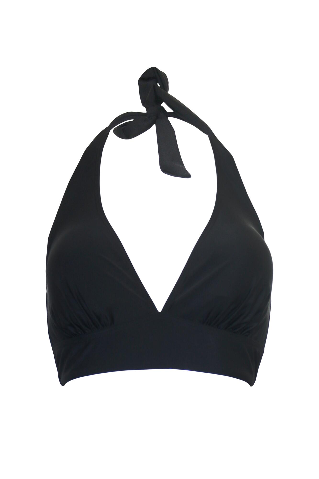 Space Non Wired Halter Bikini Top in Black Pour Moi