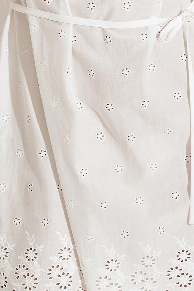Cotton Broderie Bardot Mini Beach Dress
