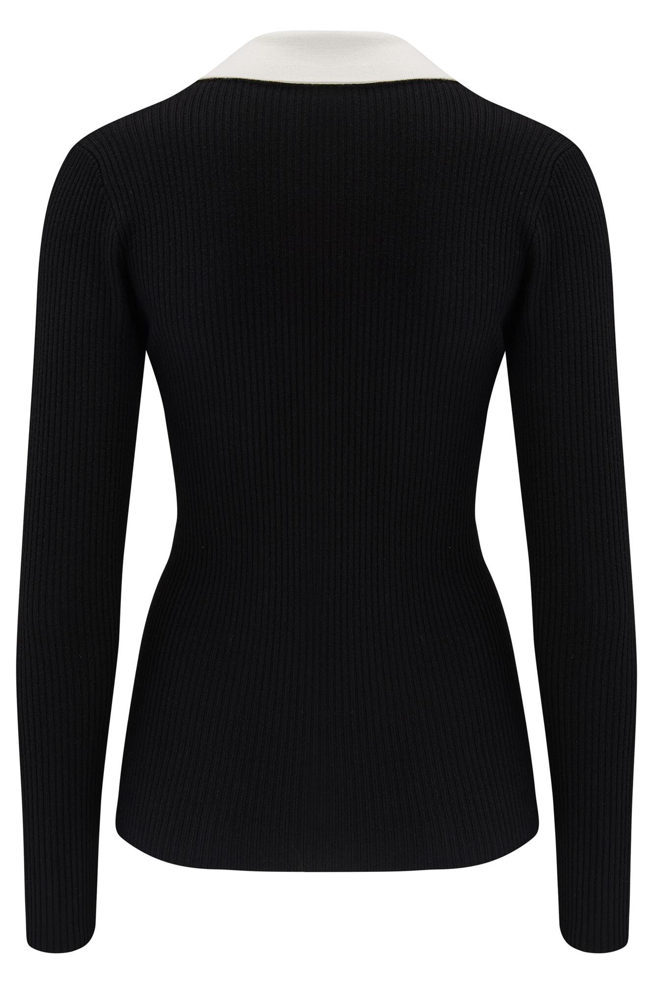 Beth Contrast Rib Knit Top with LENZING™ ECOVERO™ Viscose - Black/White