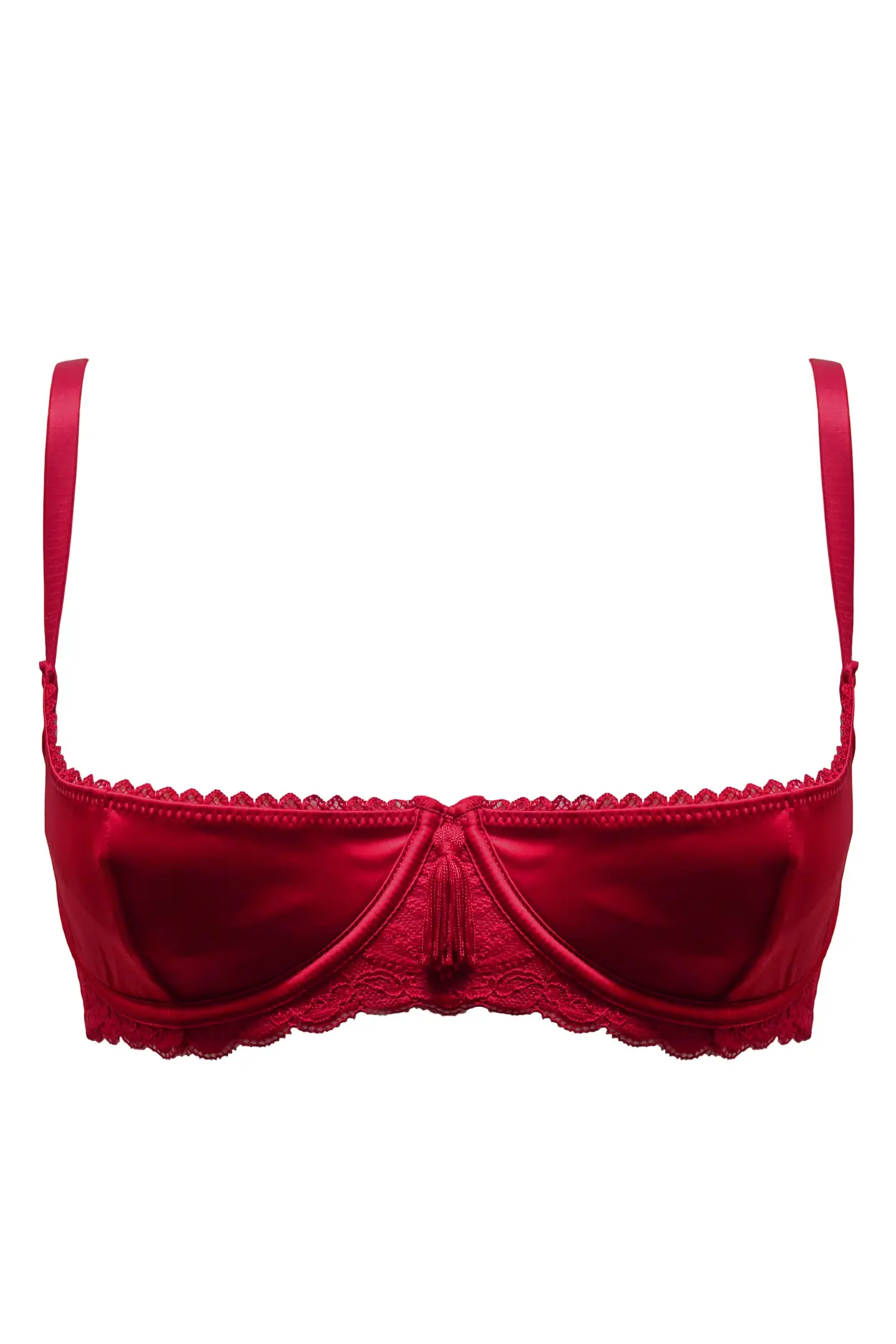 For Your Eyes Only Underwired Quarter Cup Bra | Red | Pour Moi