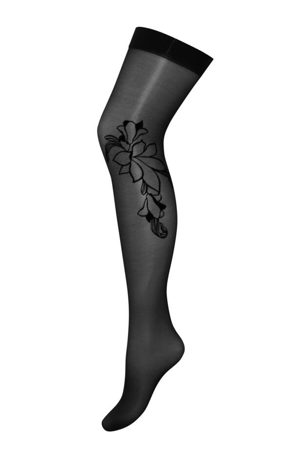 Icon Floral Velvet Flock 15 Denier Stocking