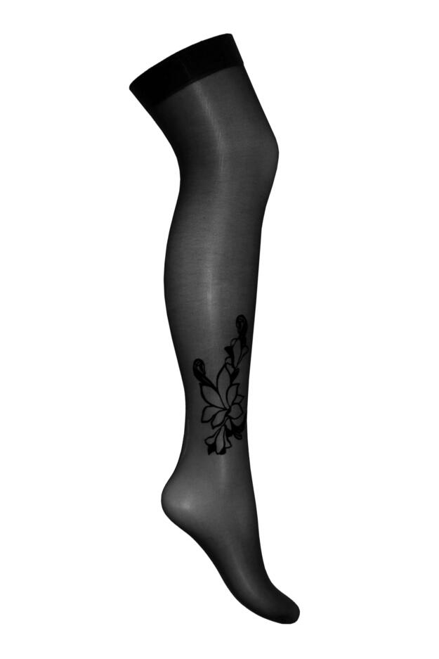 Icon Floral Velvet Flock 15 Denier Stocking