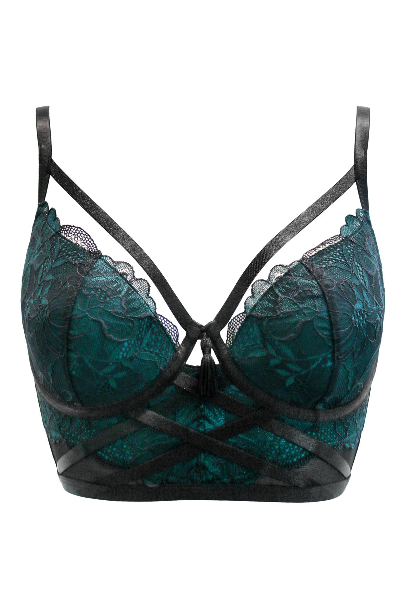 After Hours Lightly Padded Longline Bra in Black Forest Pour Moi