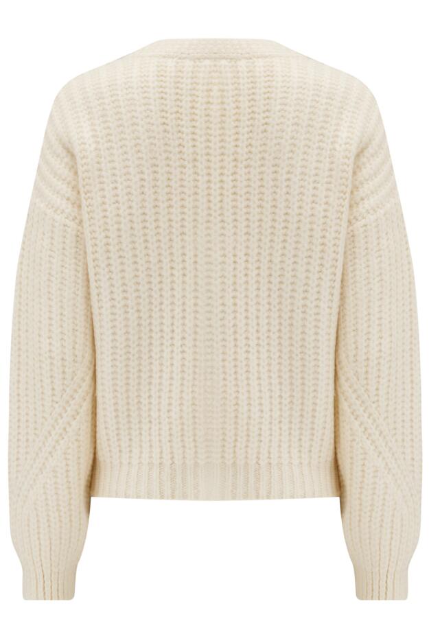 Kelsey Chunky Knit Button Through Cardigan in Cream | Pour Moi