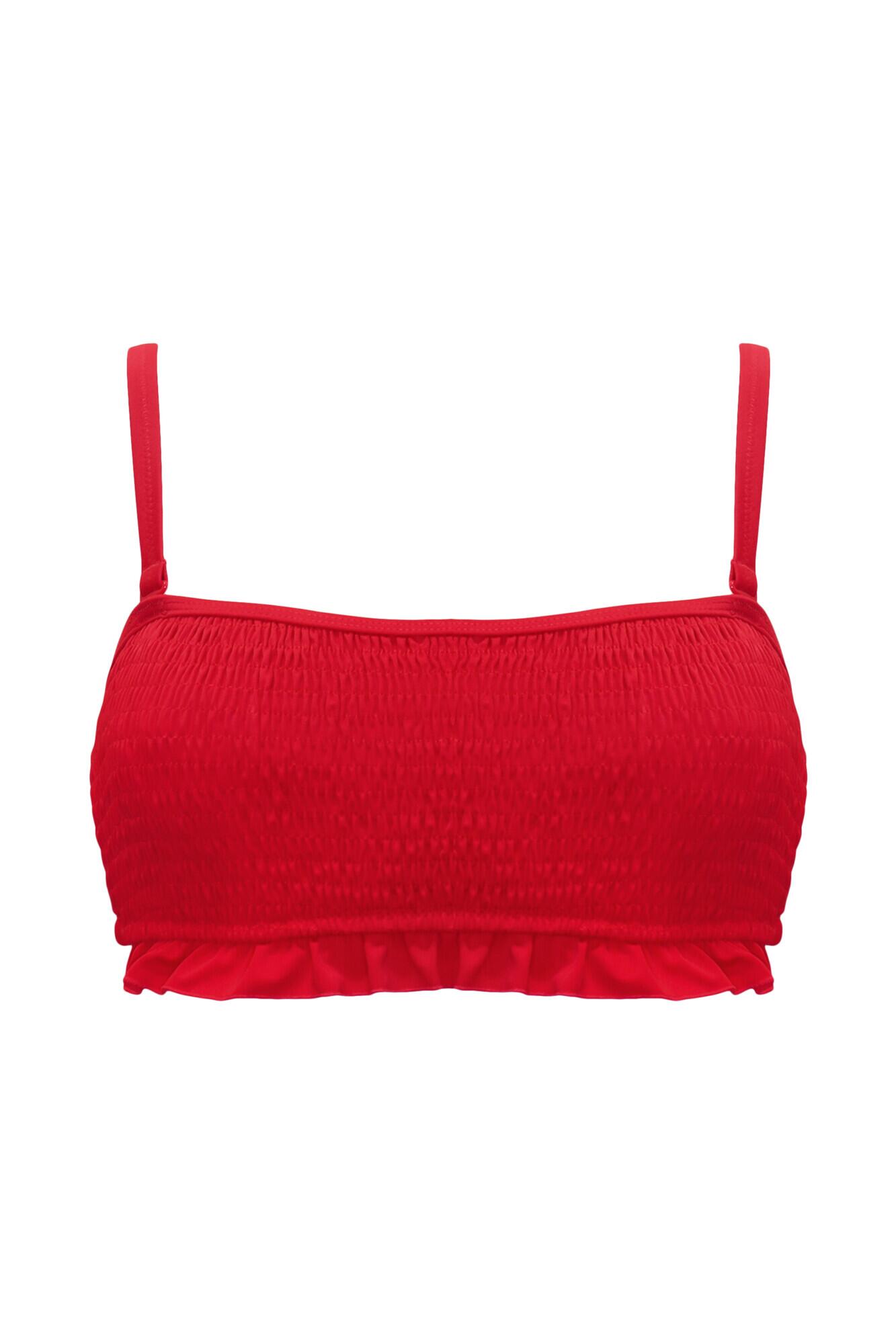 Free Spirit Strapless Underwired Bikini Top In Red Pour Moi